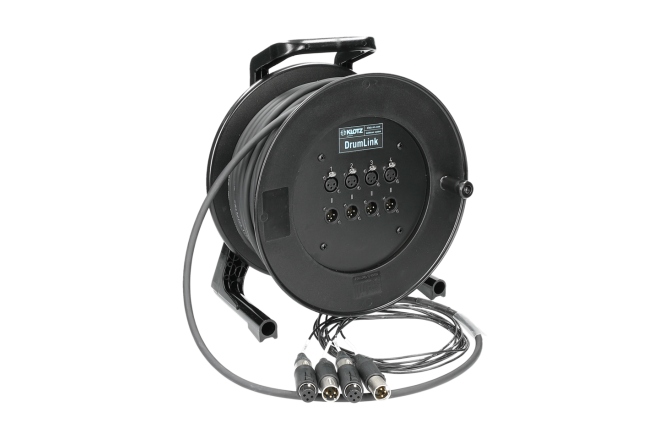 Tambur cablu XLR compact Klotz DrumLink 4/4 - 4||4 convertCON XLR 3p F/M4-channel - analog multicore drum - single ground - 40 m